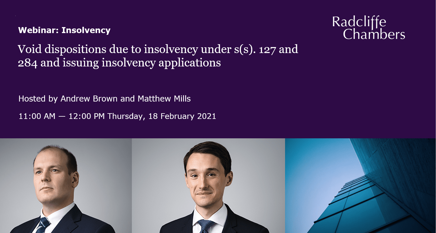 Junior Programme: Insolvency - Void dispositions due to insolvency under s(s). 127 and 284 and issuing insolvency applications