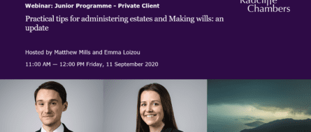 Junior Programme: Practical tips for administering estates and Making wills: an update