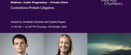 Video: Junior Programme: Private Client - Contentious Probate Litigation