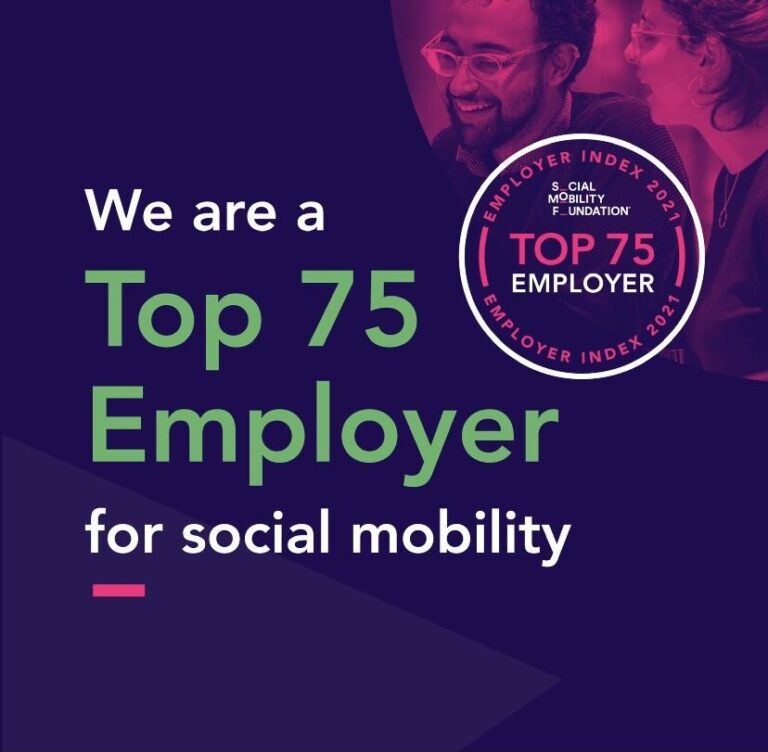 Radcliffe Chambers recognised as a Top 75 employer in the 2021 Social Mobility Employment Index