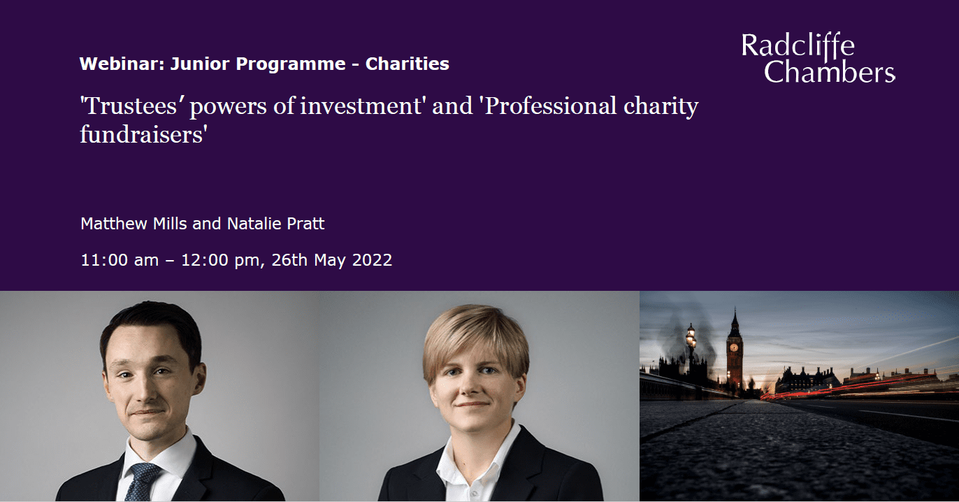 'Trustees’ powers of investment' and 'Professional charity fundraisers